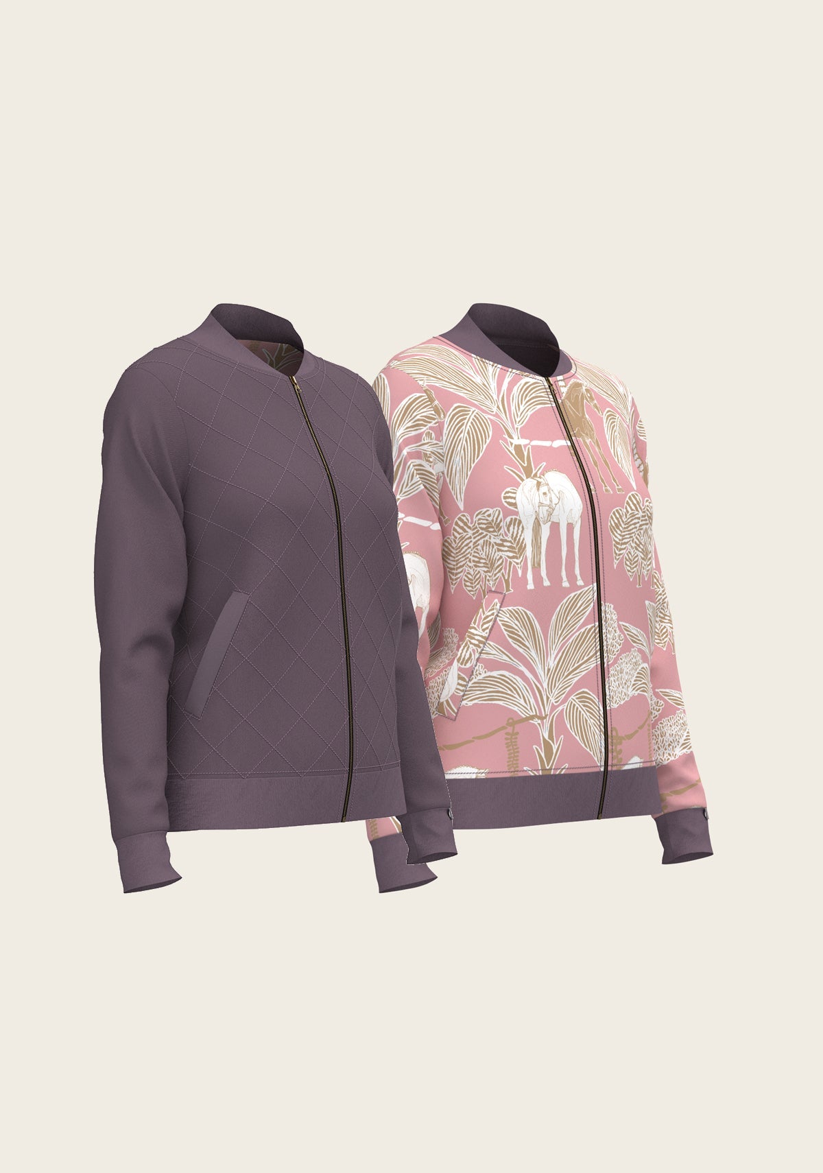 Poppy Seed Island Horses Reversible Jacket