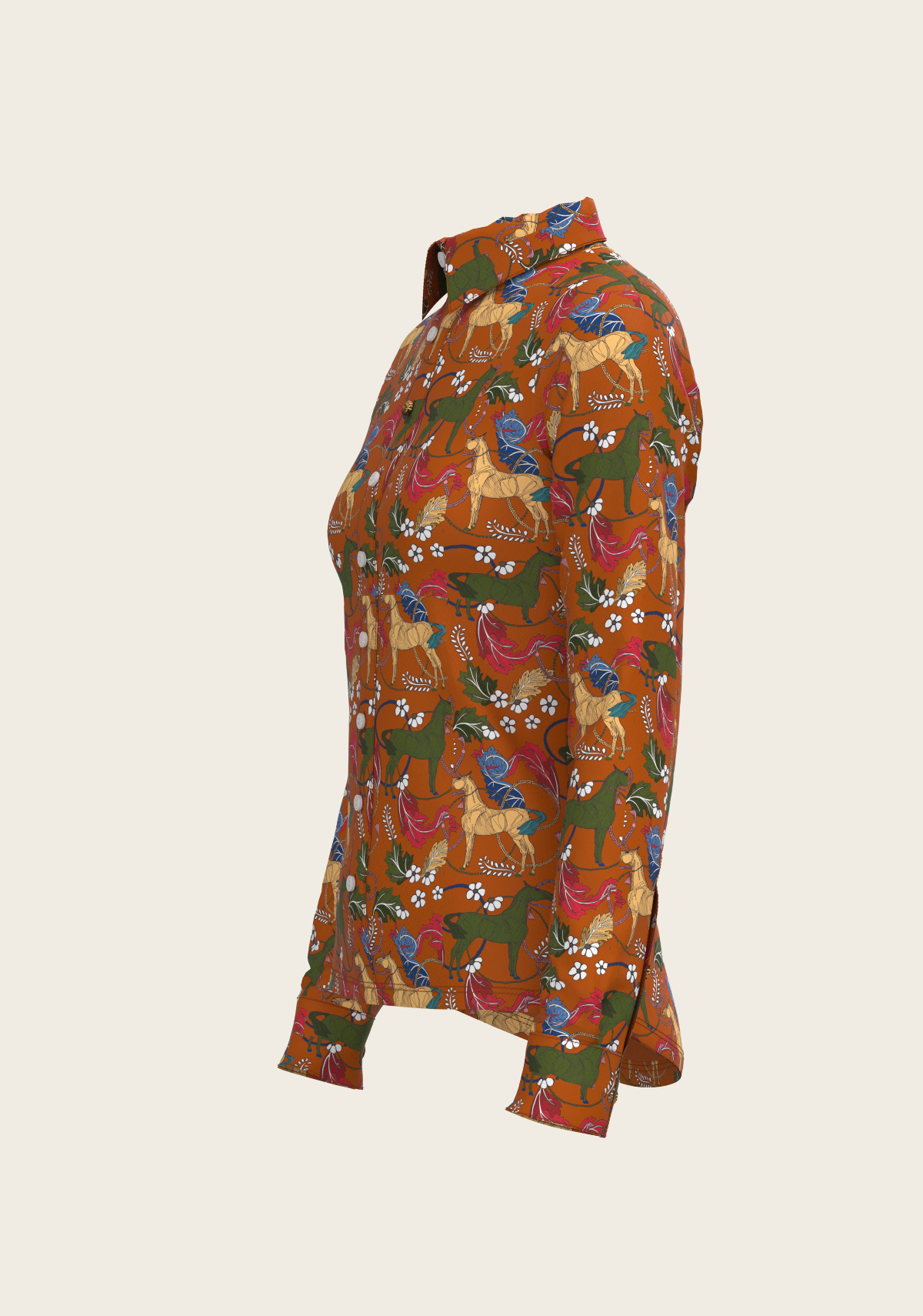 Flower Power Ladies Button Shirt