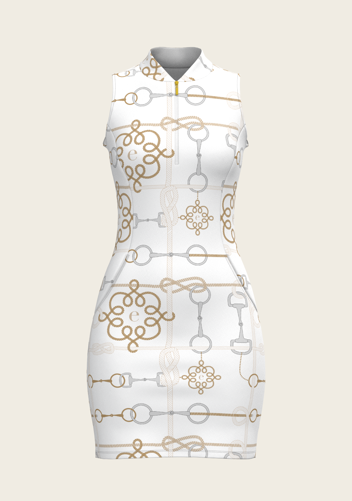 White Cable Golf Dress