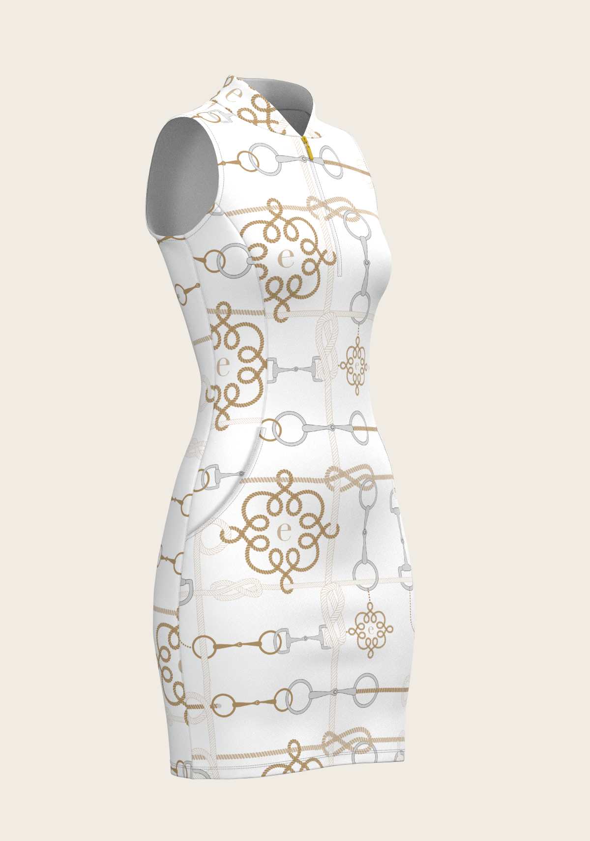 White Cable Golf Dress