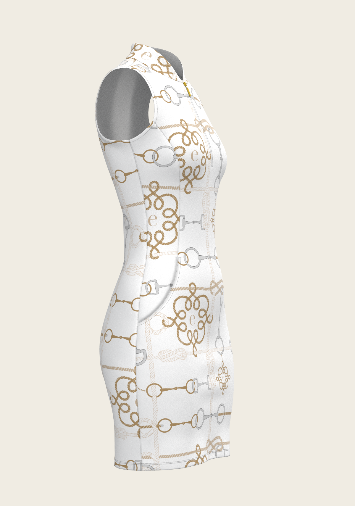 White Cable Golf Dress