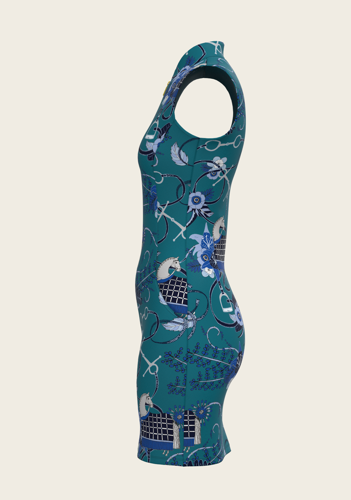Botanical Blue on Harbor Blue Golf Dress