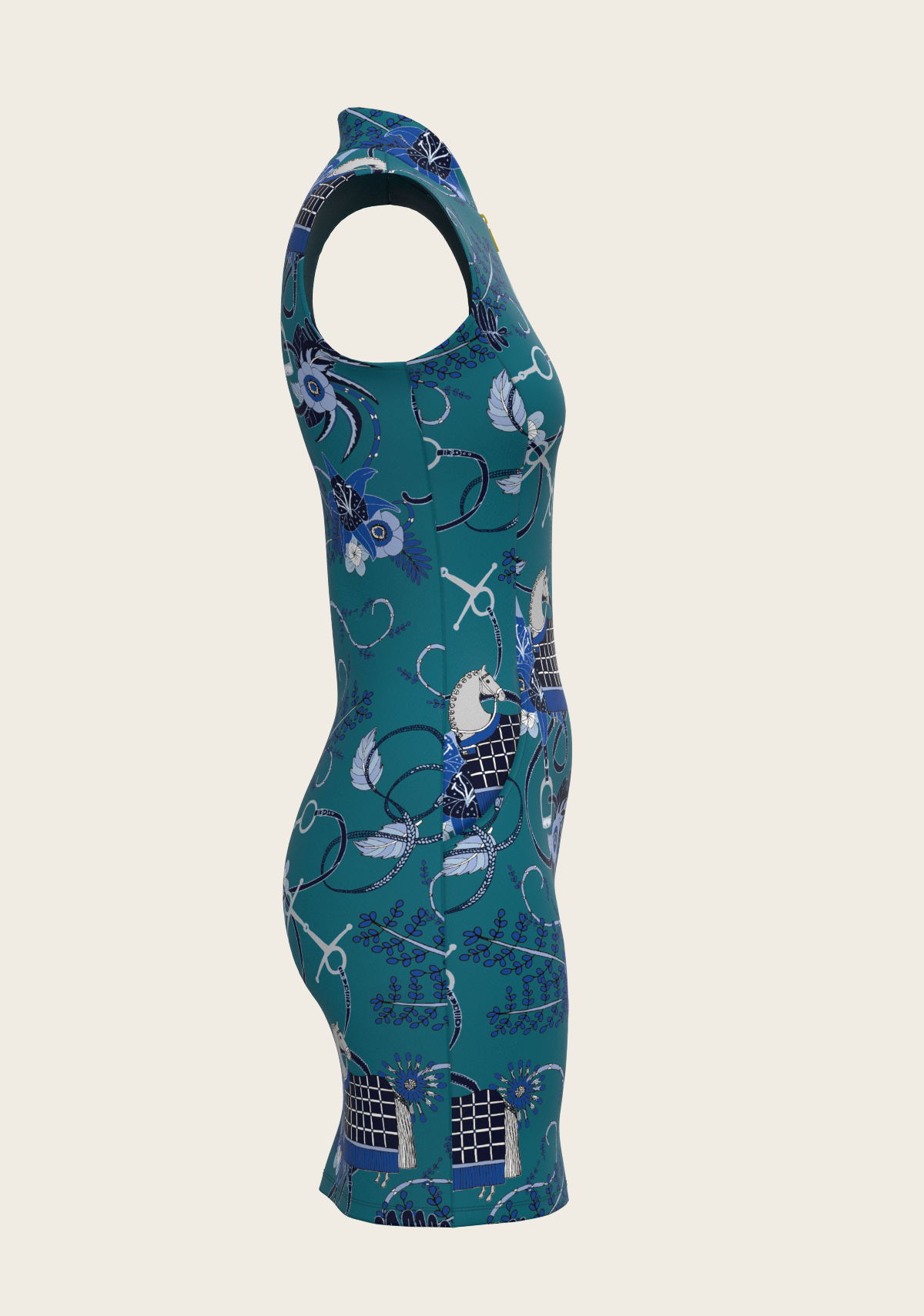 Botanical Blue on Harbor Blue Golf Dress