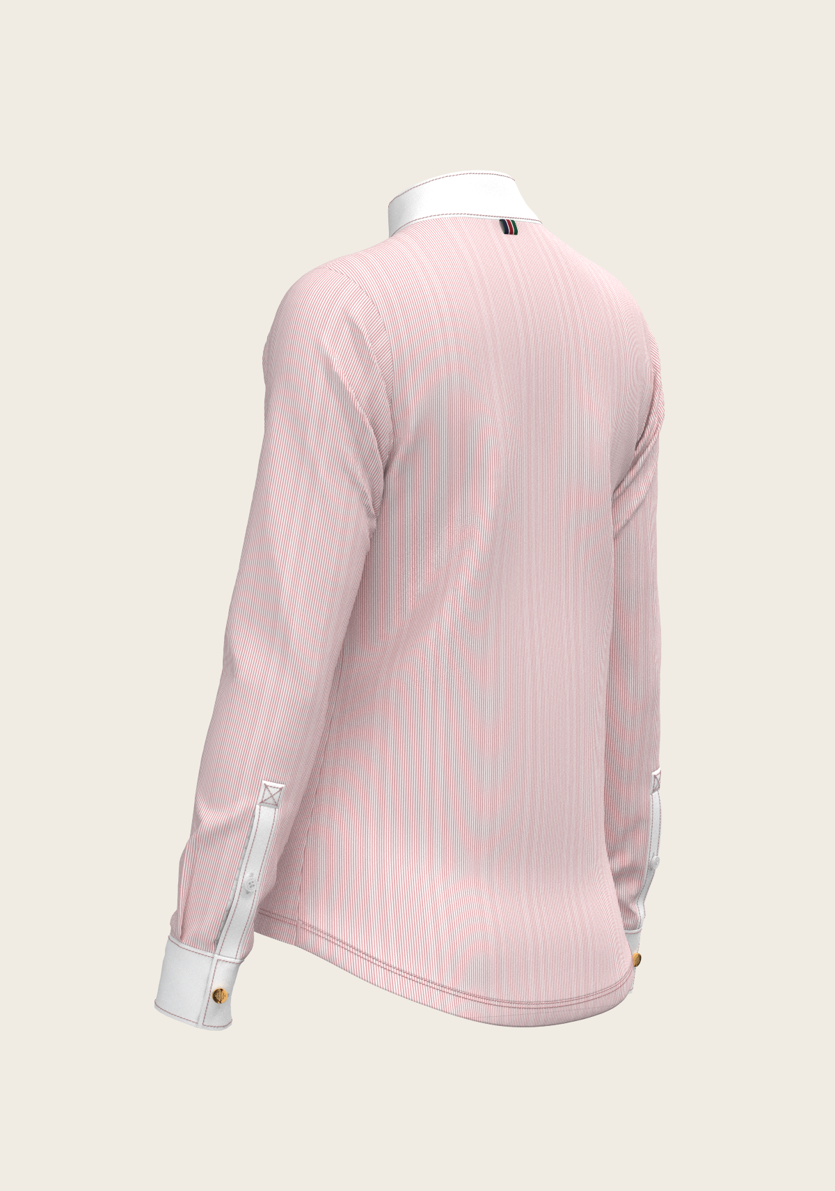 Stripes in Rose Short Zip Long Sleeve Show Shirt