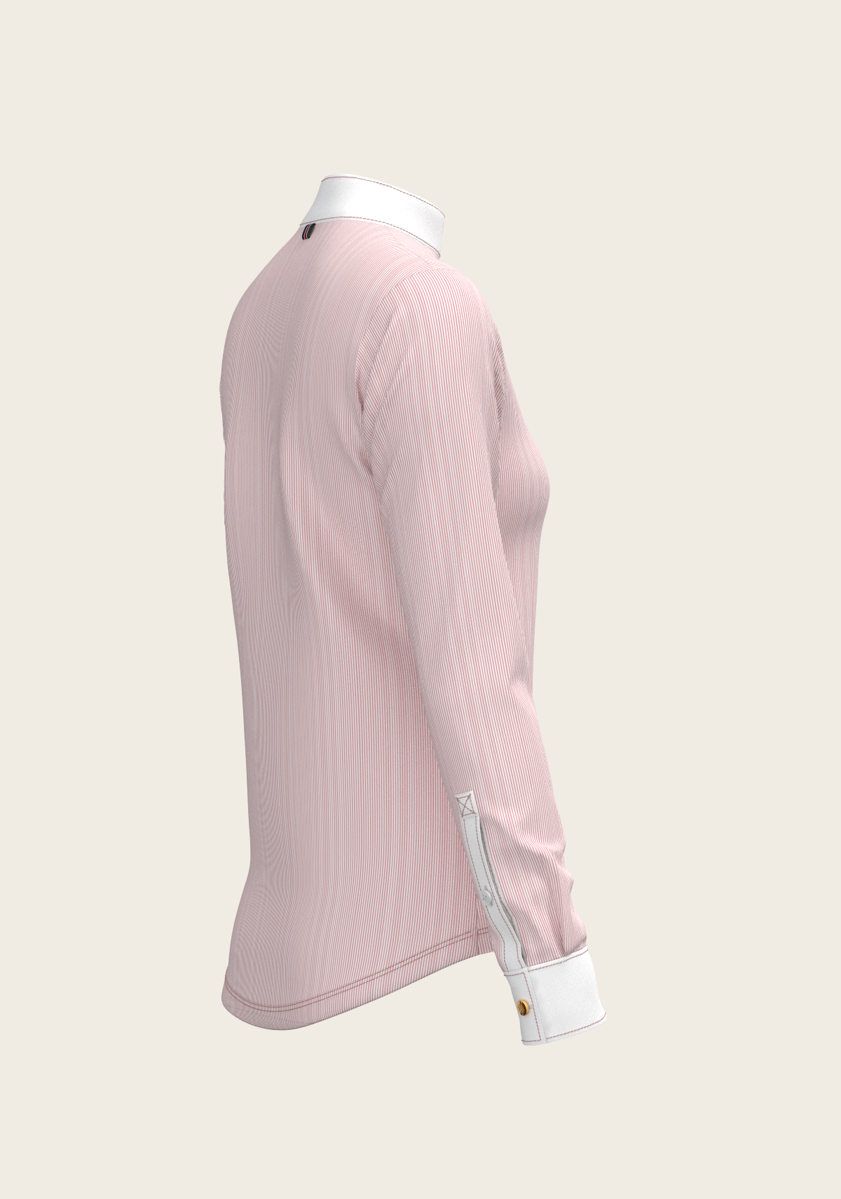 Stripes in Rose Short Zip Long Sleeve Show Shirt