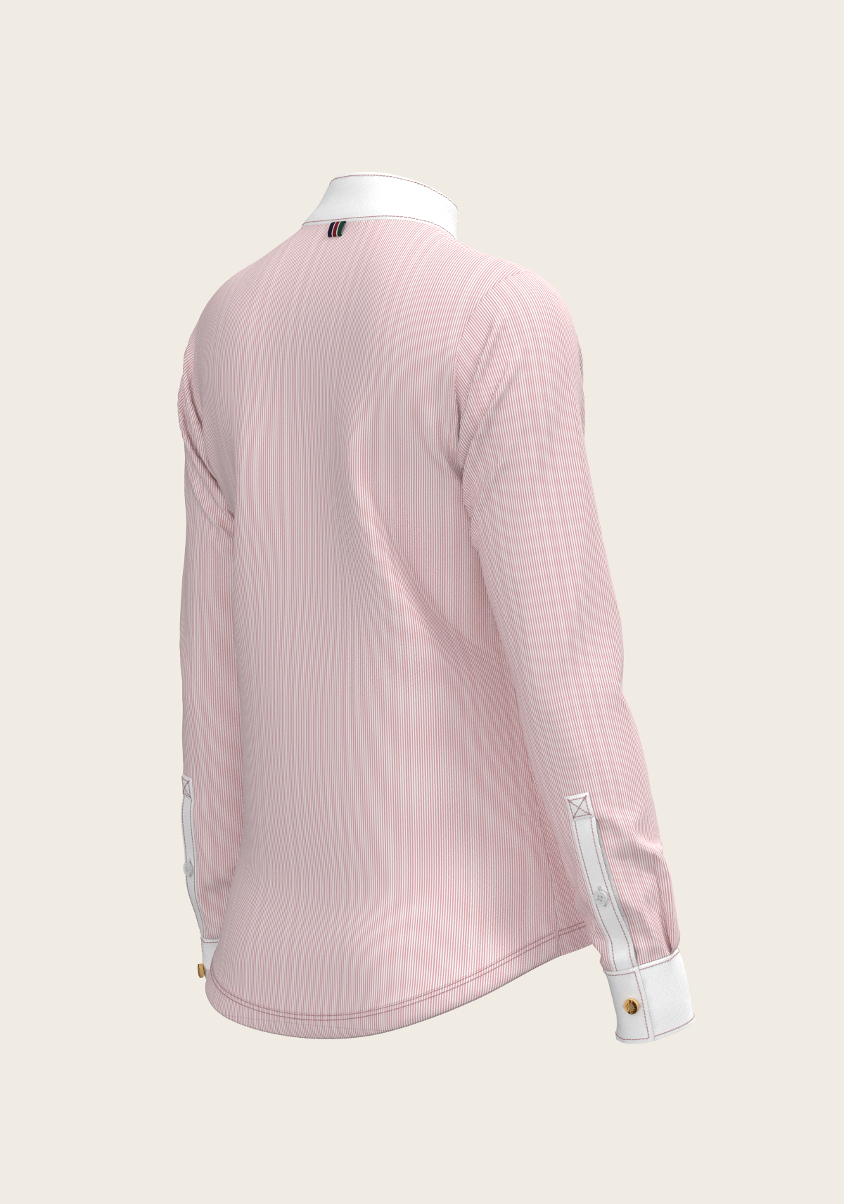 Stripes in Rose Short Zip Long Sleeve Show Shirt