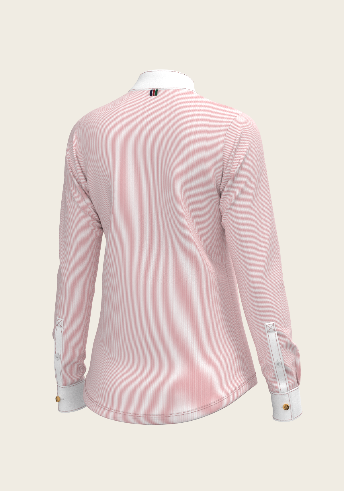 Stripes in Rose Short Zip Long Sleeve Show Shirt