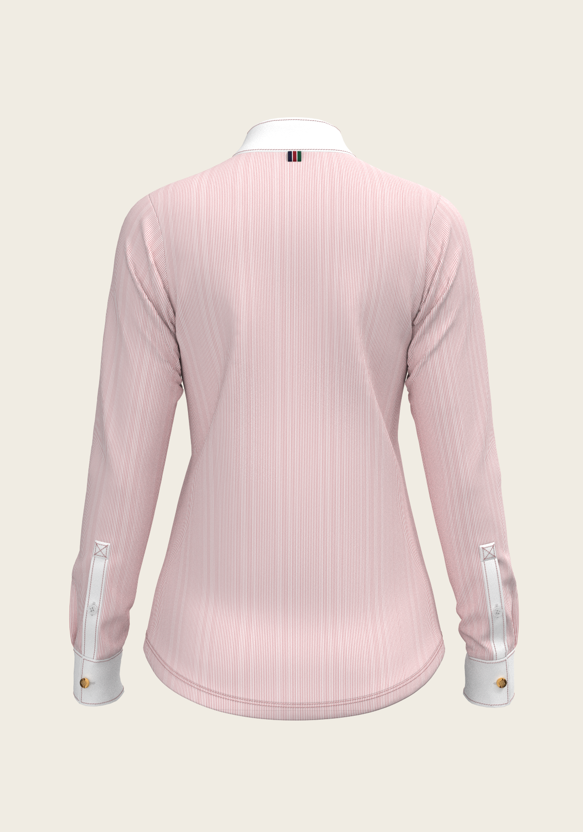 Stripes in Rose Short Zip Long Sleeve Show Shirt