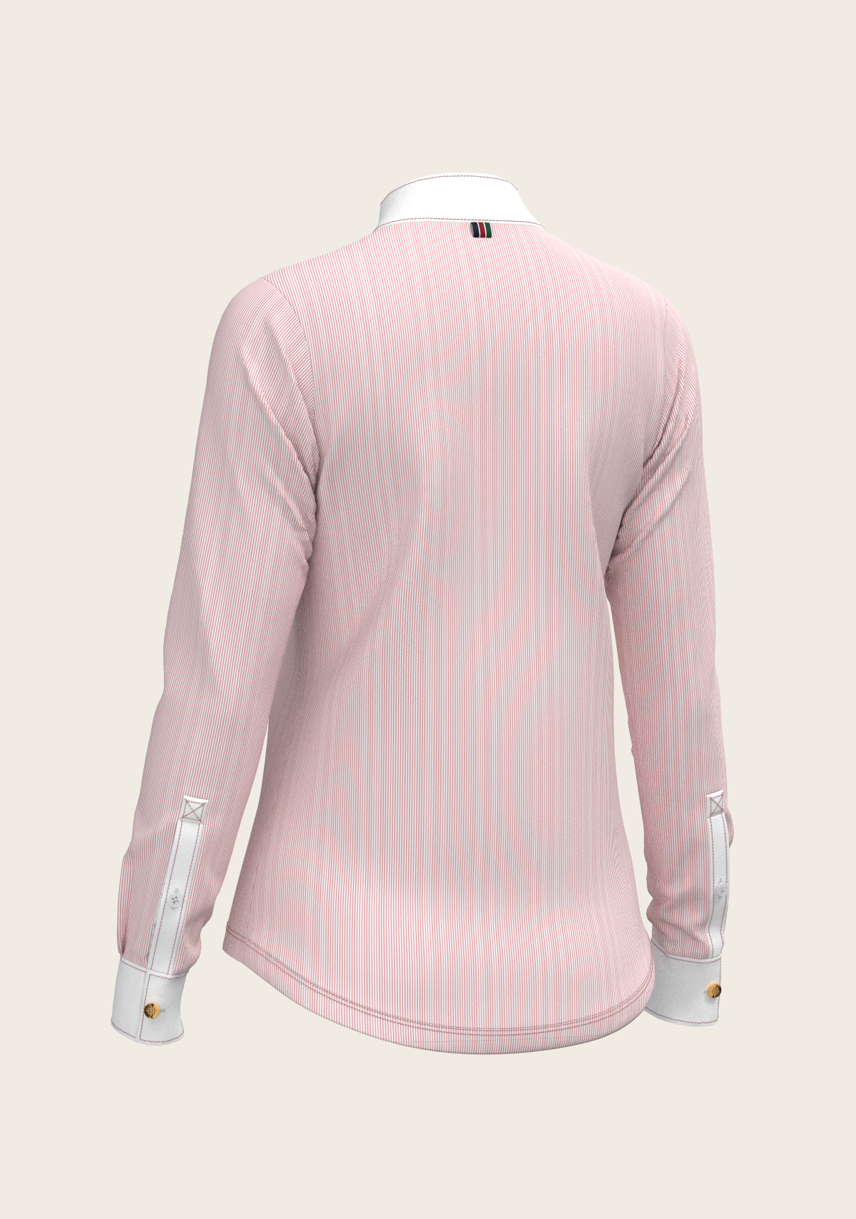 Stripes in Rose Short Zip Long Sleeve Show Shirt