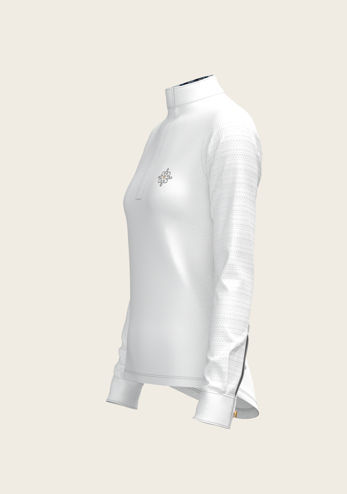 White with Forest on Navy Inner Details Long Sleeve Show Shirt