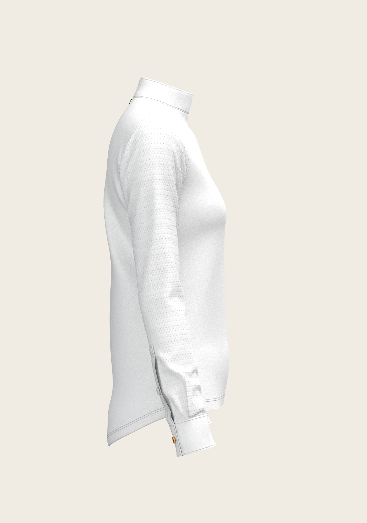 White with Rosettes in Lime Green Inner Details Long Sleeve Show Shirt