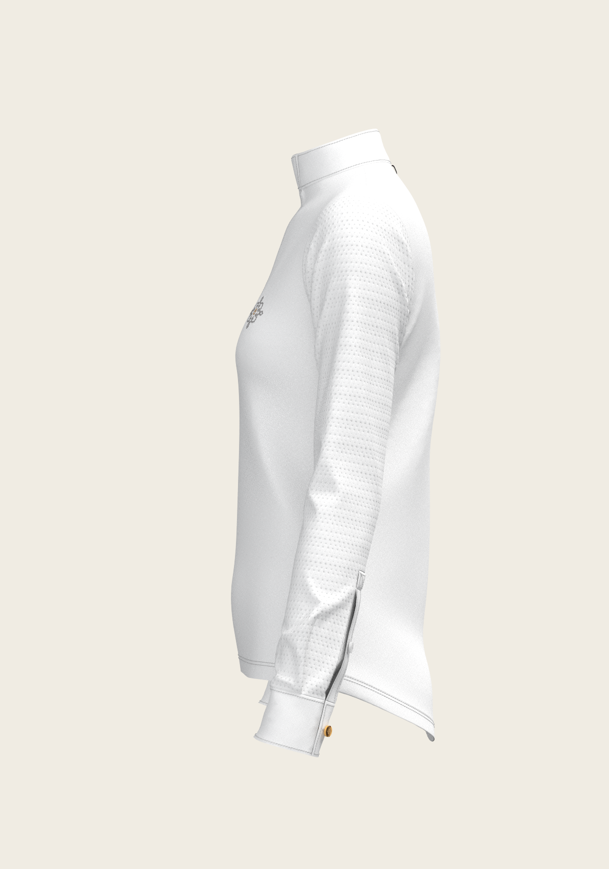 White with Navy Stripes Inner Details Long Sleeve Show Shirt
