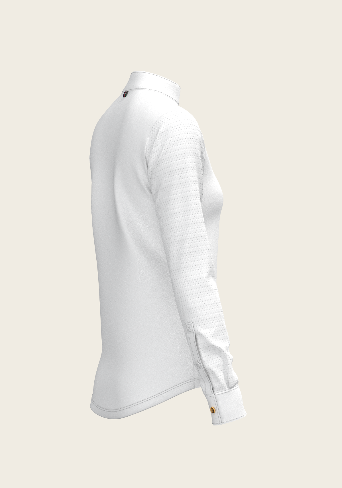 White with Navy Stripes Inner Details Long Sleeve Show Shirt