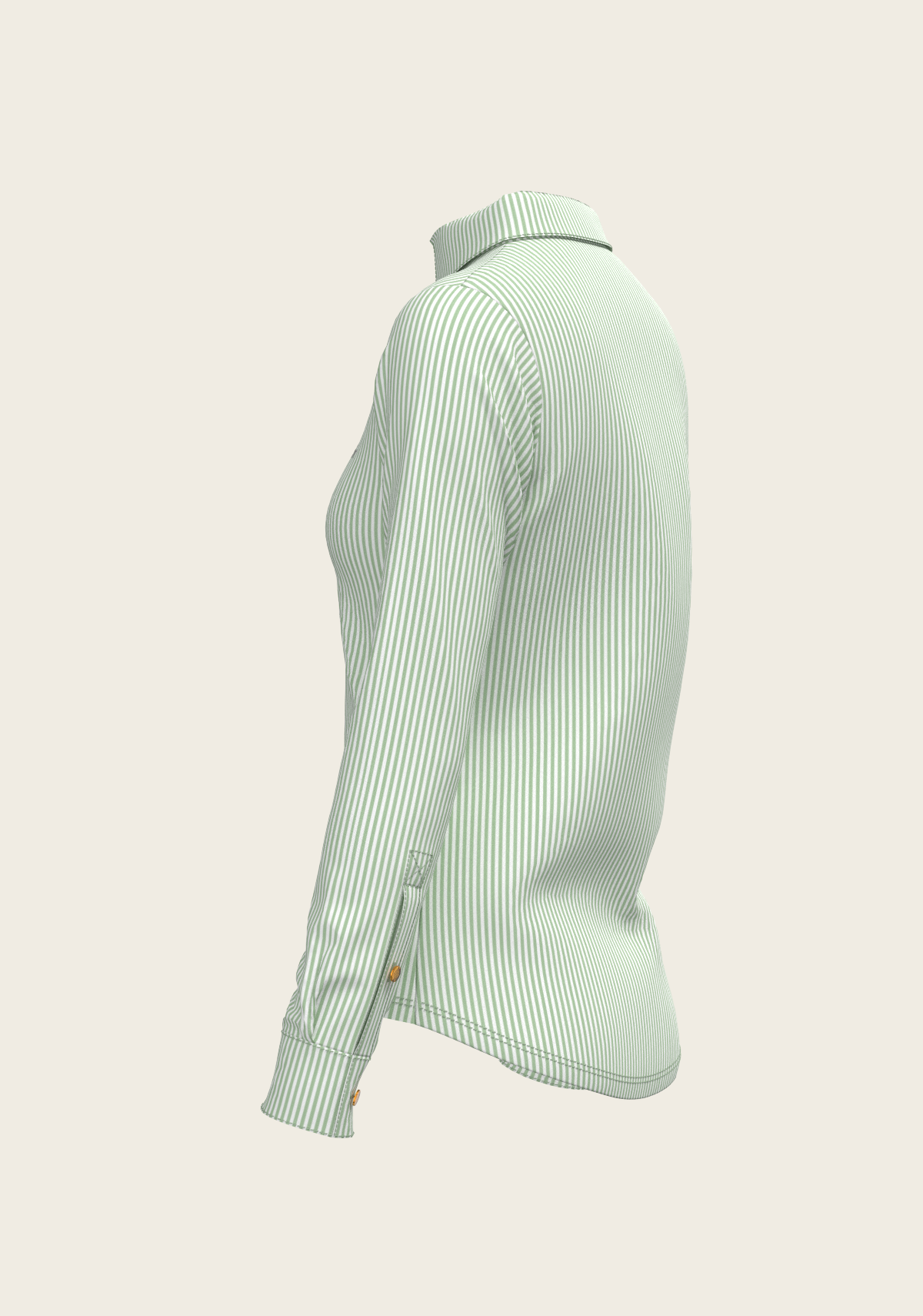 Stripes on Lime Ladies Button Shirt