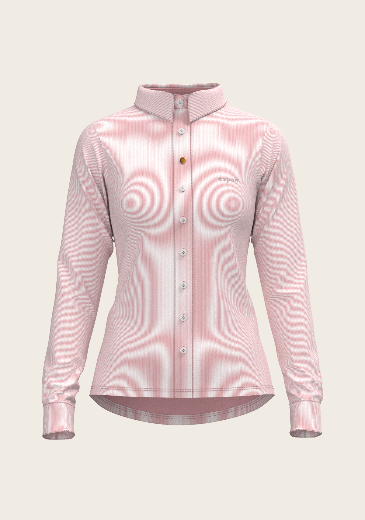 Stripes on Rose Ladies Button Shirt