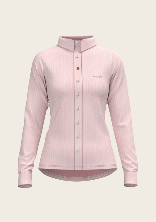 Stripes on Rose Ladies Button Shirt