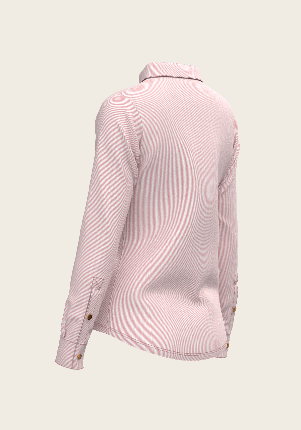 Stripes on Rose Ladies Button Shirt