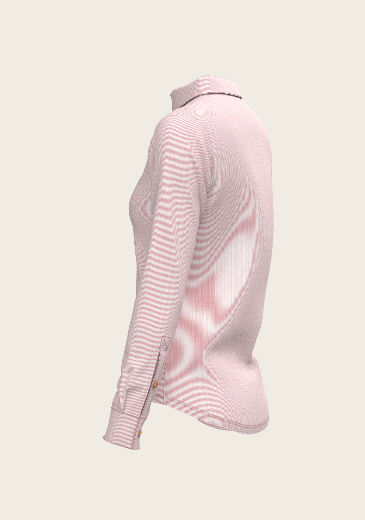 Stripes on Rose Ladies Button Shirt