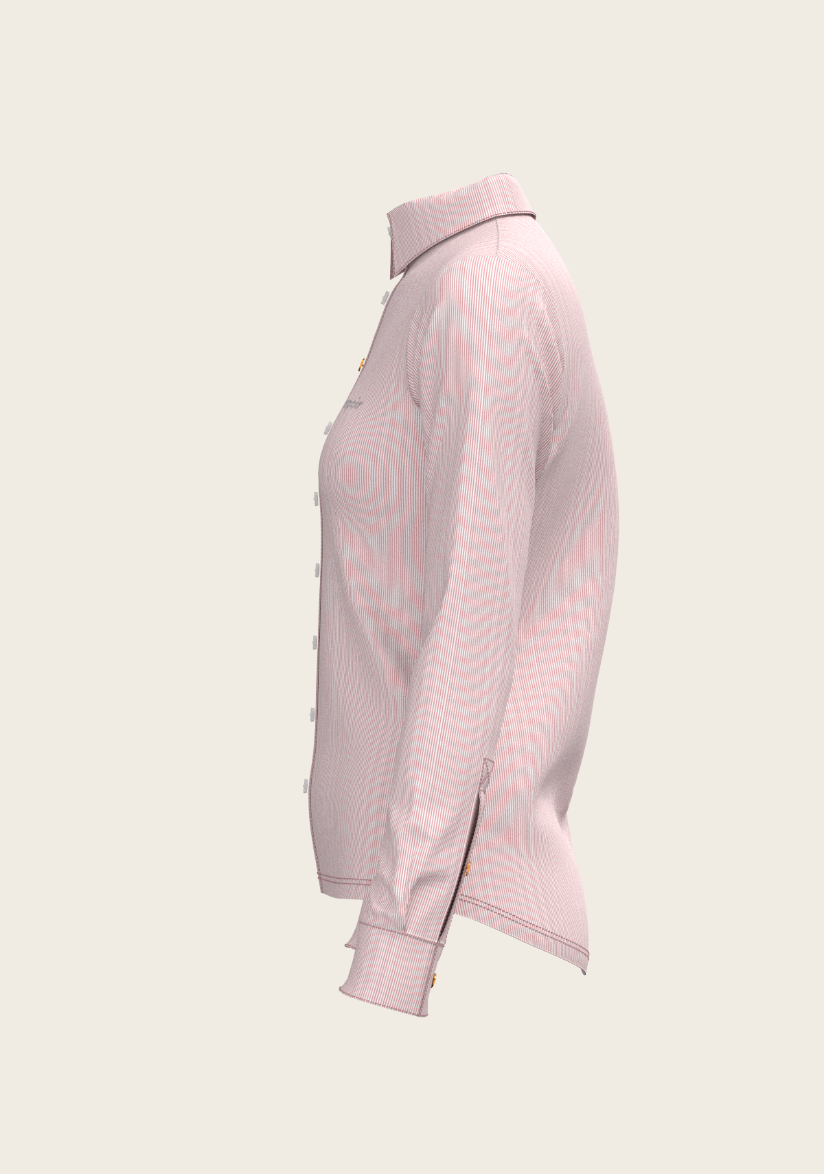 Stripes on Rose Ladies Button Shirt
