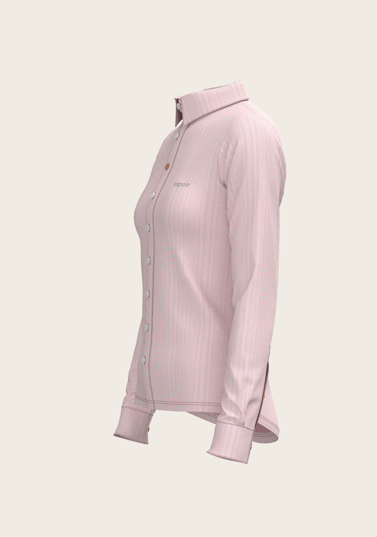 Stripes on Rose Ladies Button Shirt
