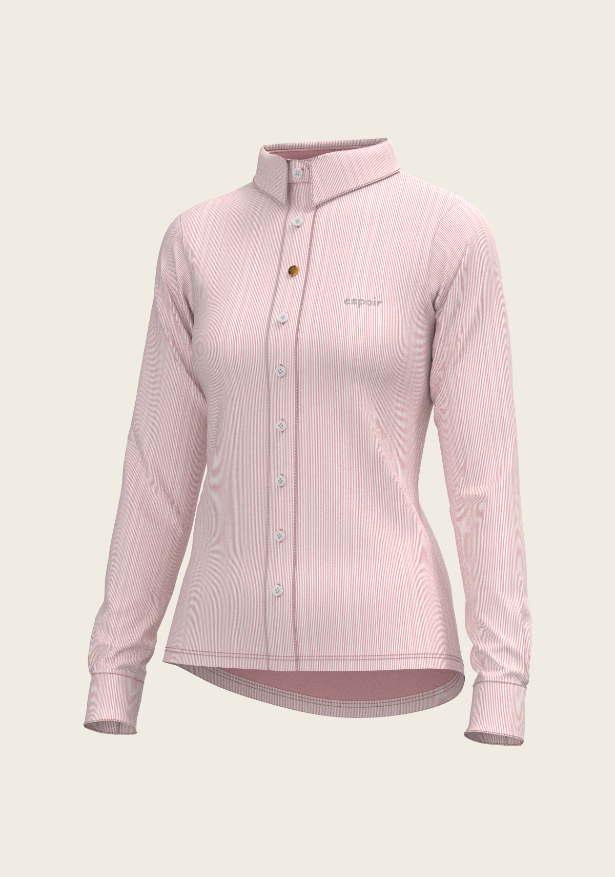 Stripes on Rose Ladies Button Shirt