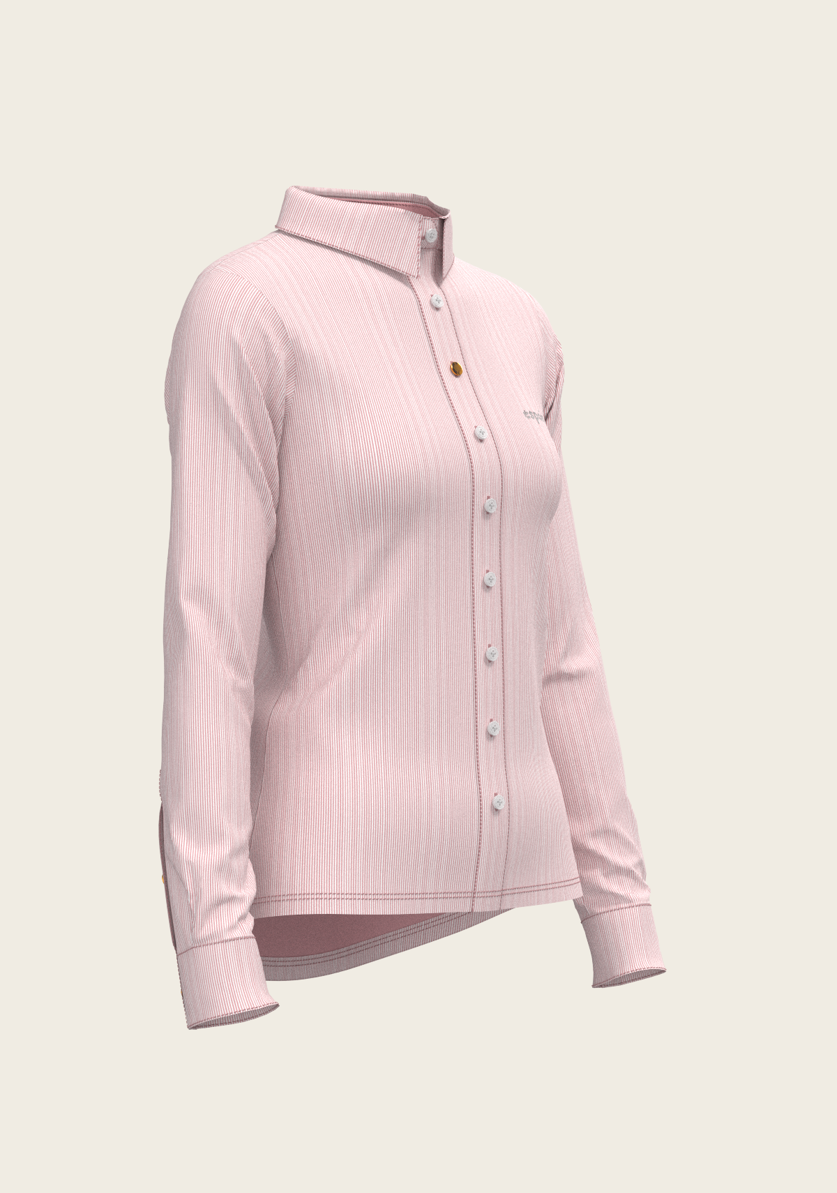 Stripes on Rose Ladies Button Shirt