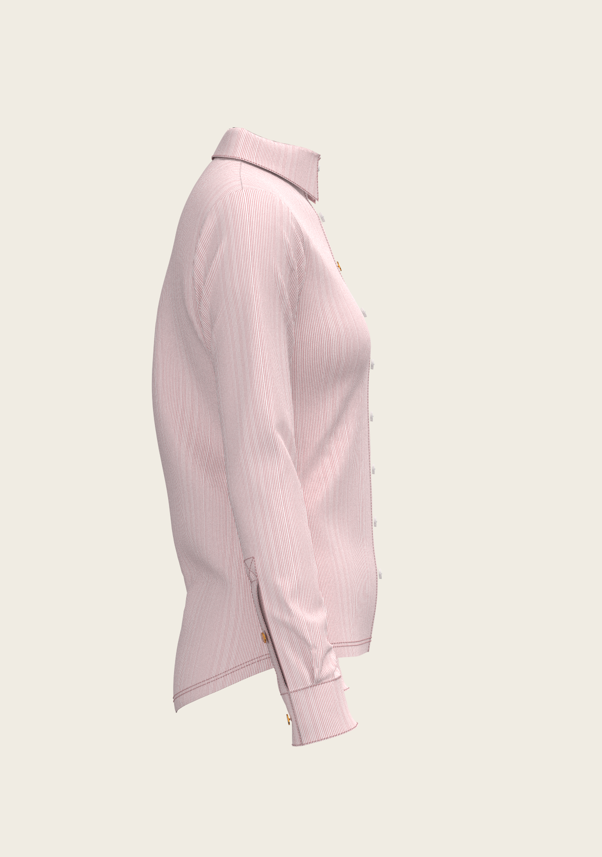 Stripes on Rose Ladies Button Shirt