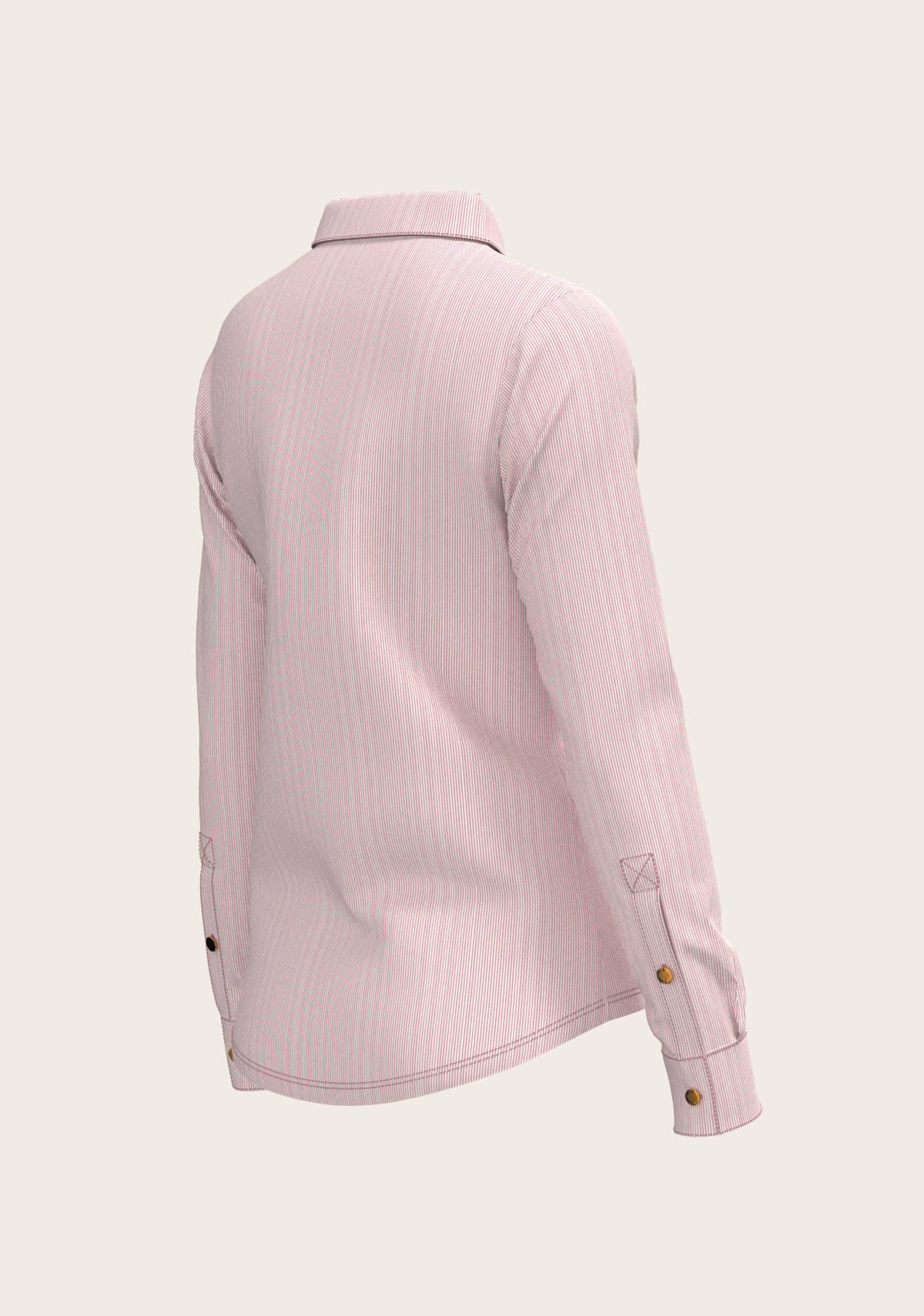 Stripes on Rose Ladies Button Shirt