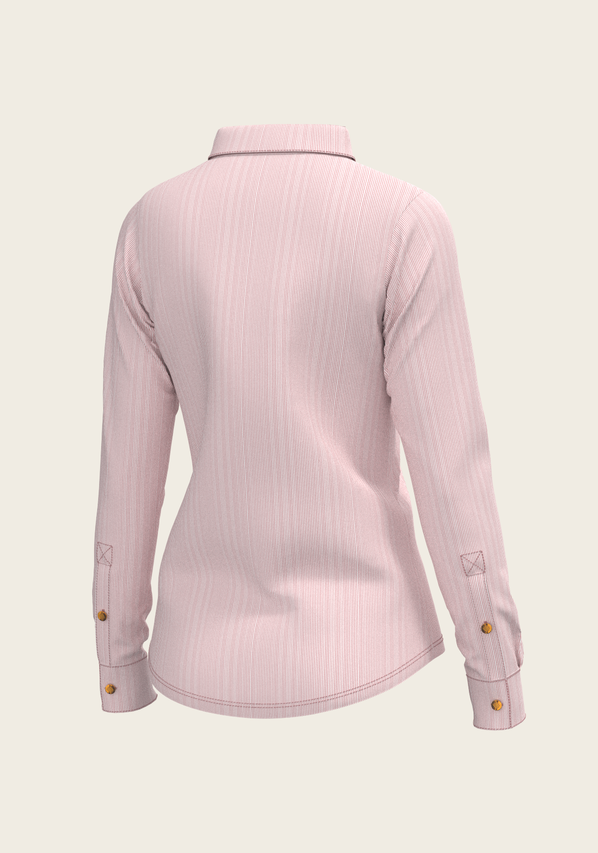 Stripes on Rose Ladies Button Shirt