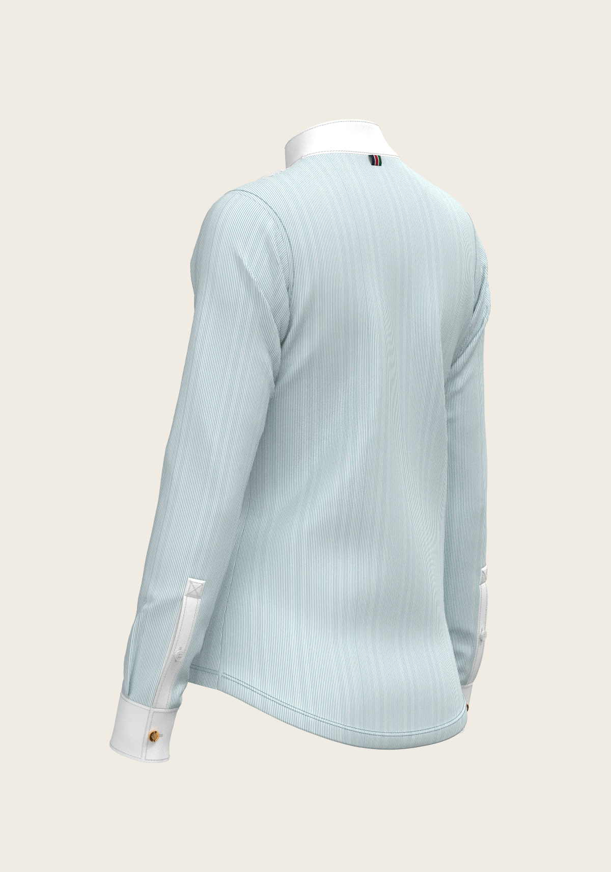 Stripes in Sky Blue Short Pleated Long Sleeve Show Shirt