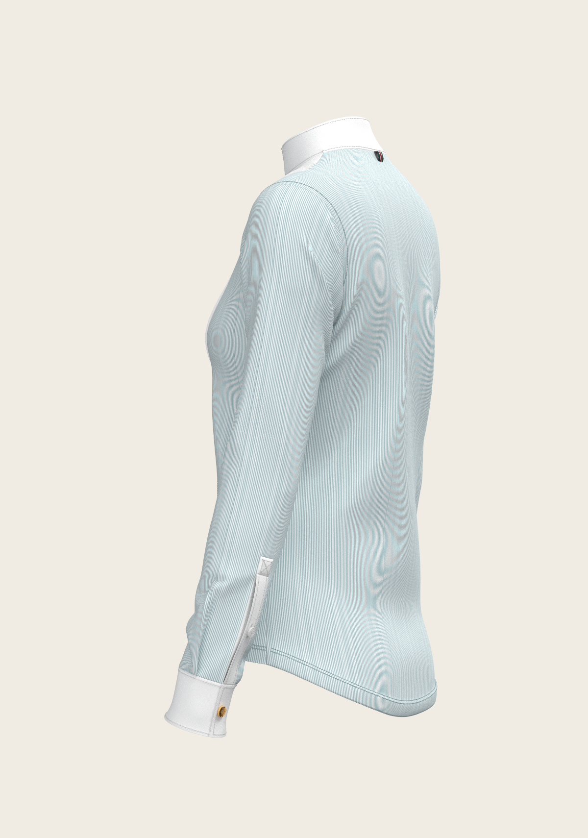 Stripes in Sky Blue Short Pleated Long Sleeve Show Shirt