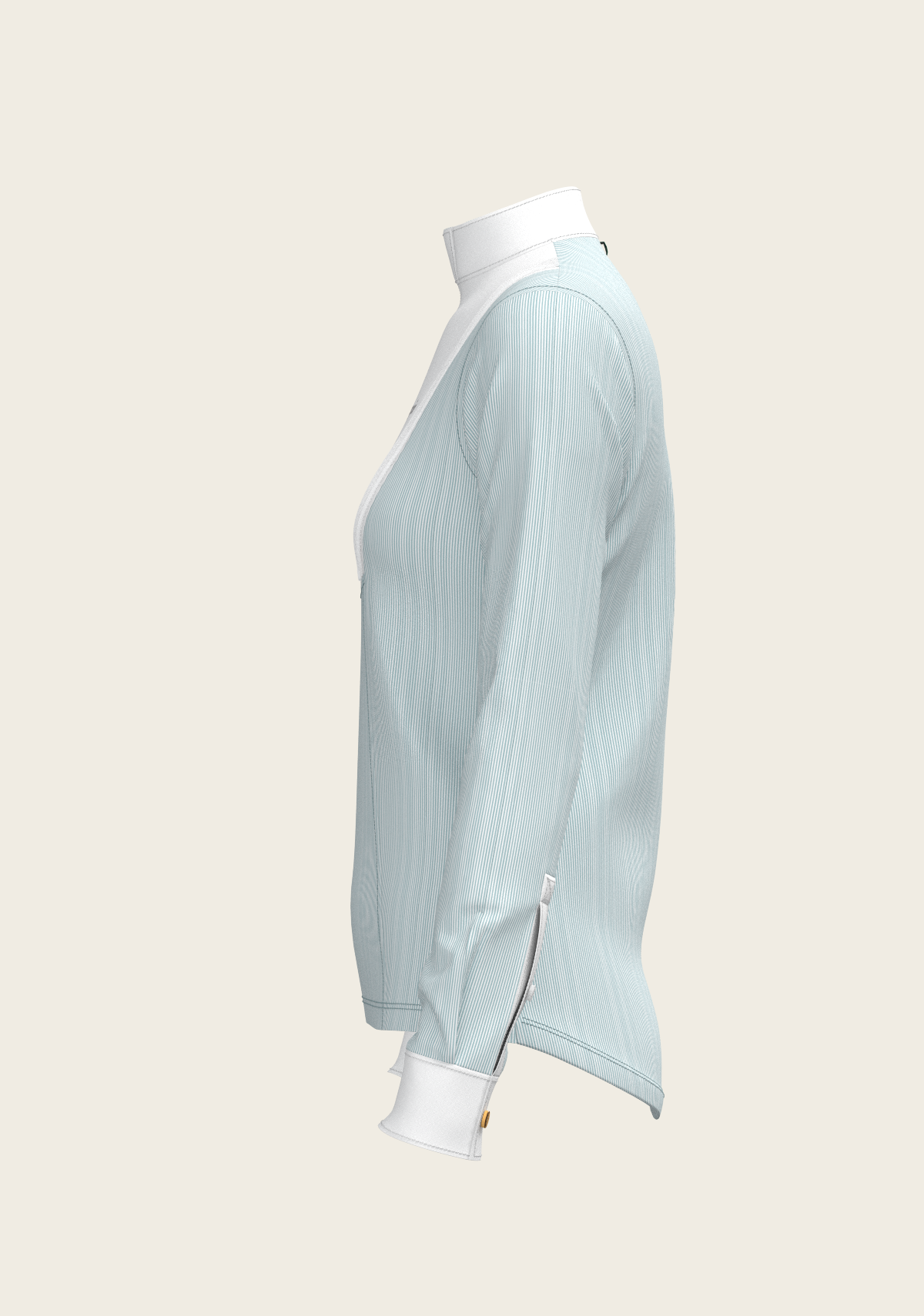Stripes in Sky Blue Short Pleated Long Sleeve Show Shirt