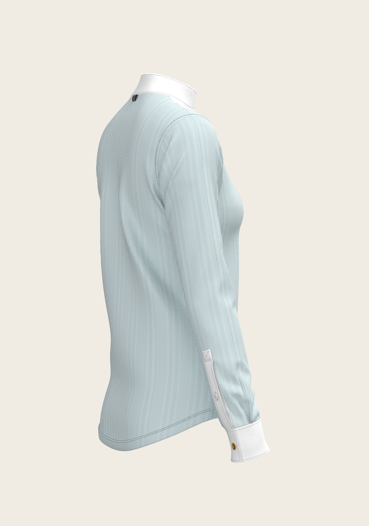 Stripes in Sky Blue Short Pleated Long Sleeve Show Shirt