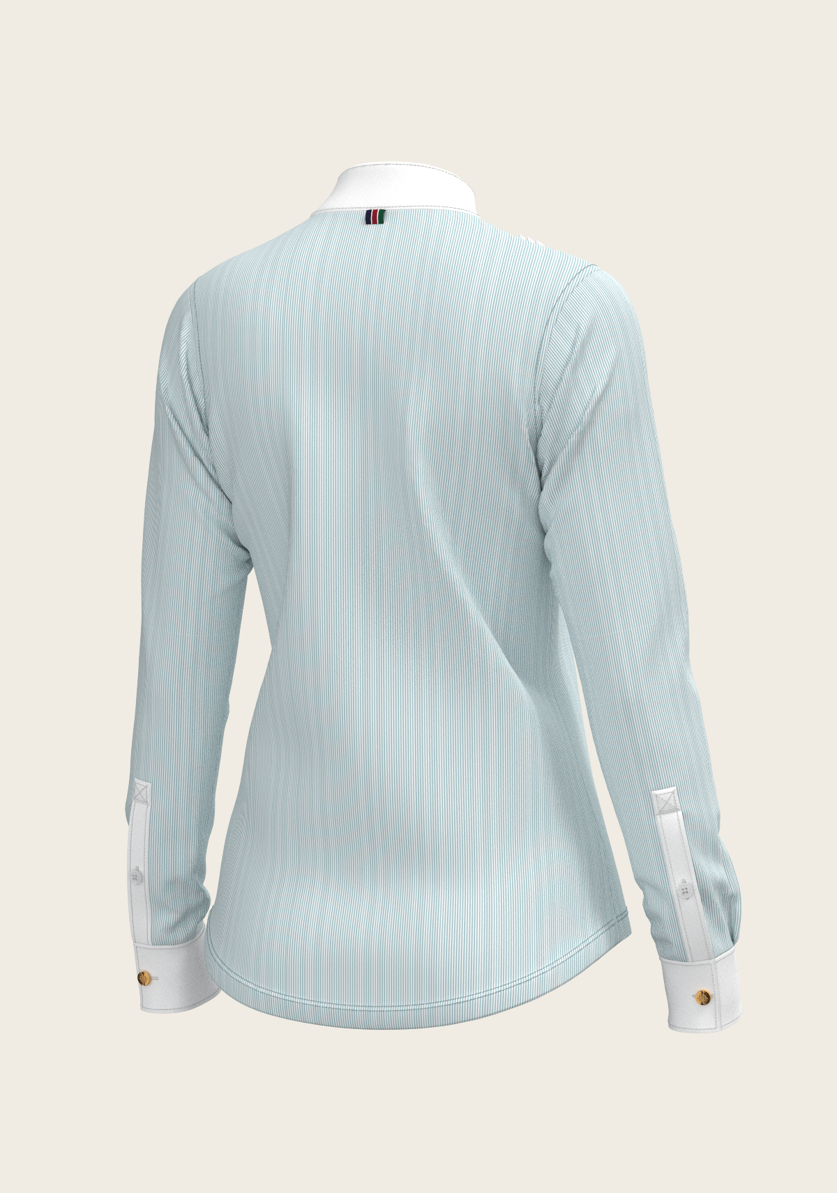 Stripes in Sky Blue Short Pleated Long Sleeve Show Shirt