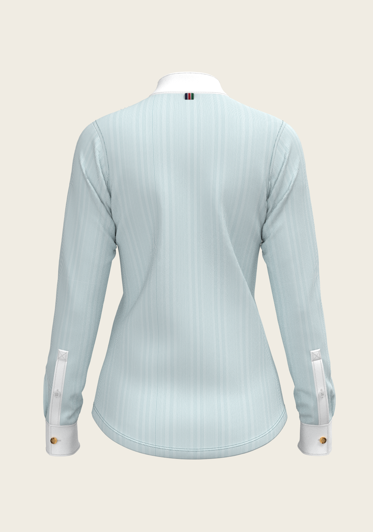 Stripes in Sky Blue Short Pleated Long Sleeve Show Shirt