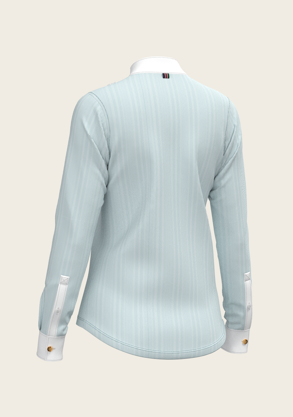 Stripes in Sky Blue Short Pleated Long Sleeve Show Shirt