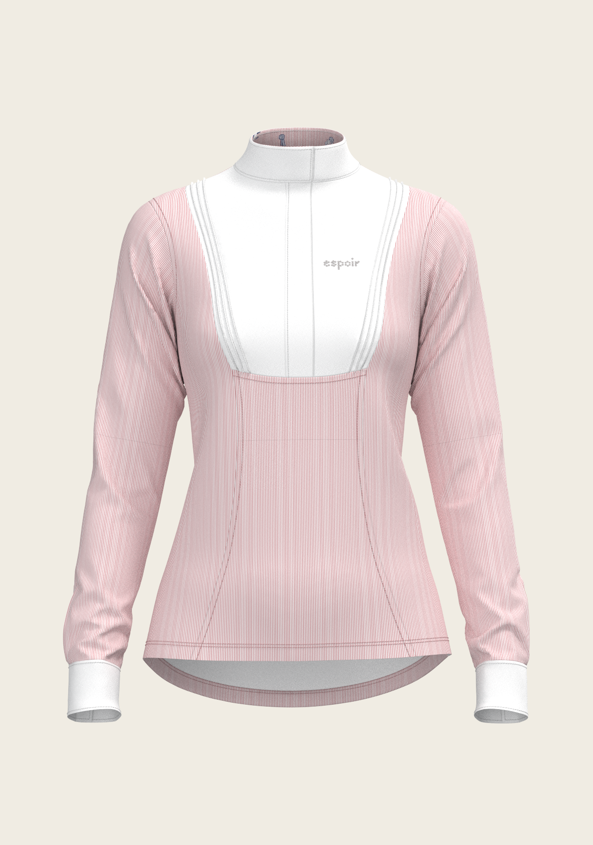 Stripes in Rose Short Pleated Long Sleeve Show Shirt