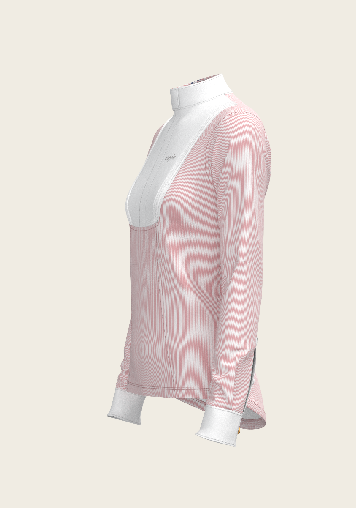 Stripes in Rose Short Pleated Long Sleeve Show Shirt