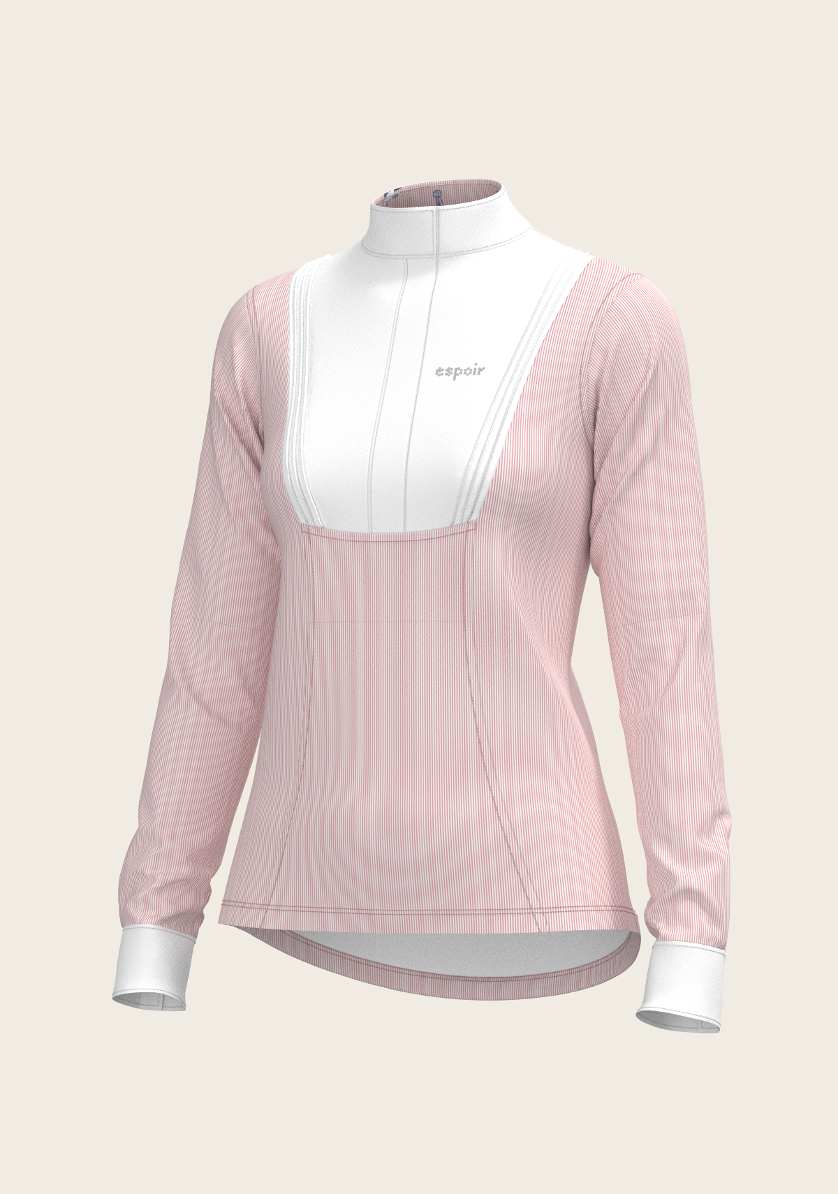 Stripes in Rose Short Pleated Long Sleeve Show Shirt