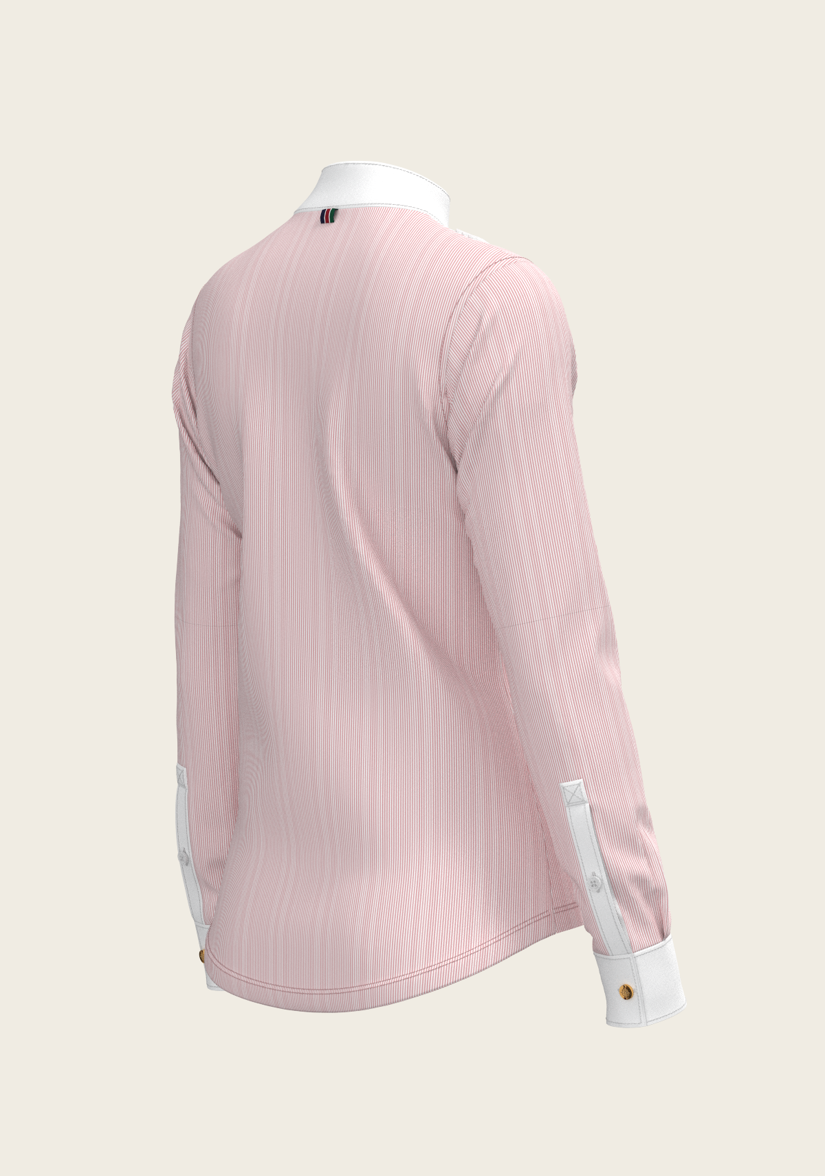 Stripes in Rose Short Pleated Long Sleeve Show Shirt