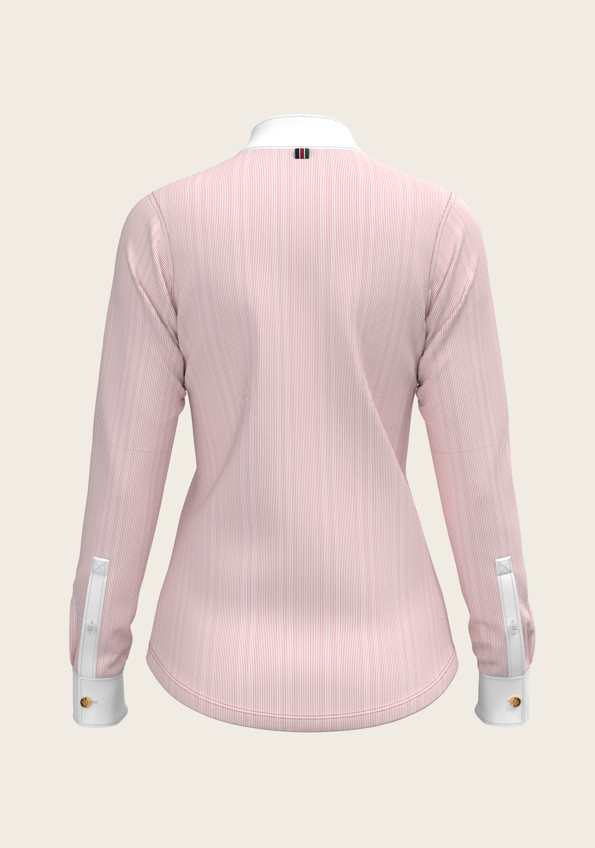 Stripes in Rose Short Pleated Long Sleeve Show Shirt