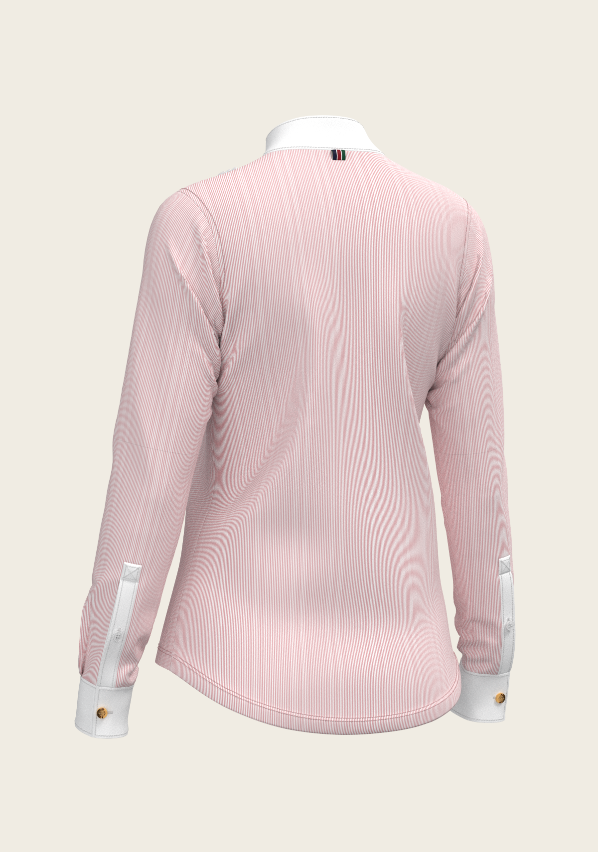 Stripes in Rose Short Pleated Long Sleeve Show Shirt
