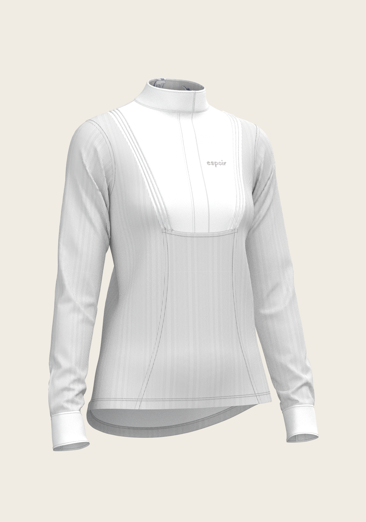 Stripes in Grey Short Pleated Long Sleeve Show Shirt