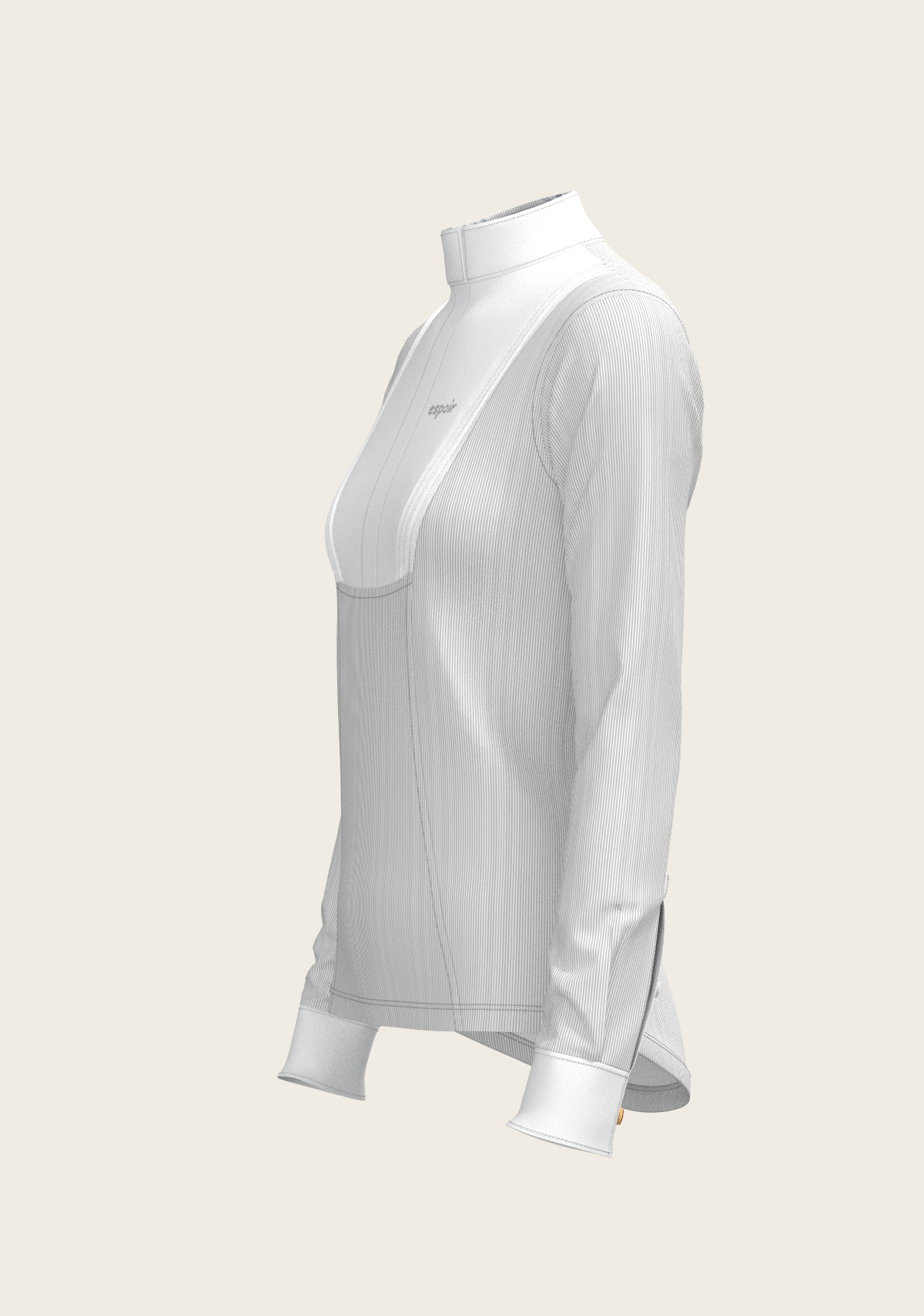 Stripes in Grey Short Pleated Long Sleeve Show Shirt