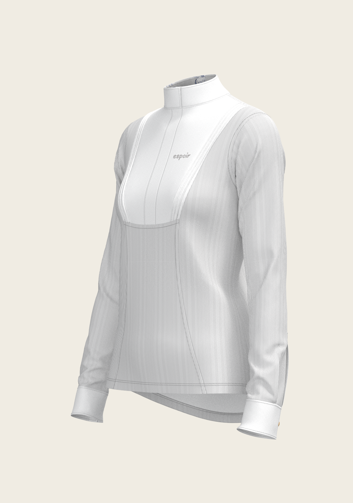 Stripes in Grey Short Pleated Long Sleeve Show Shirt