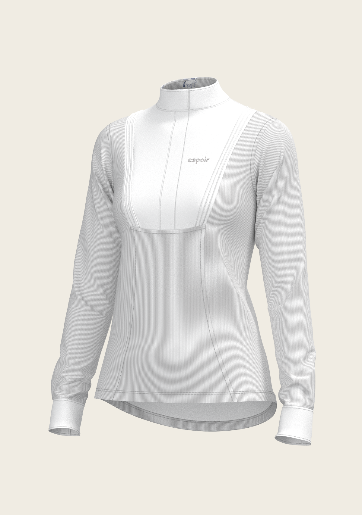 Stripes in Grey Short Pleated Long Sleeve Show Shirt
