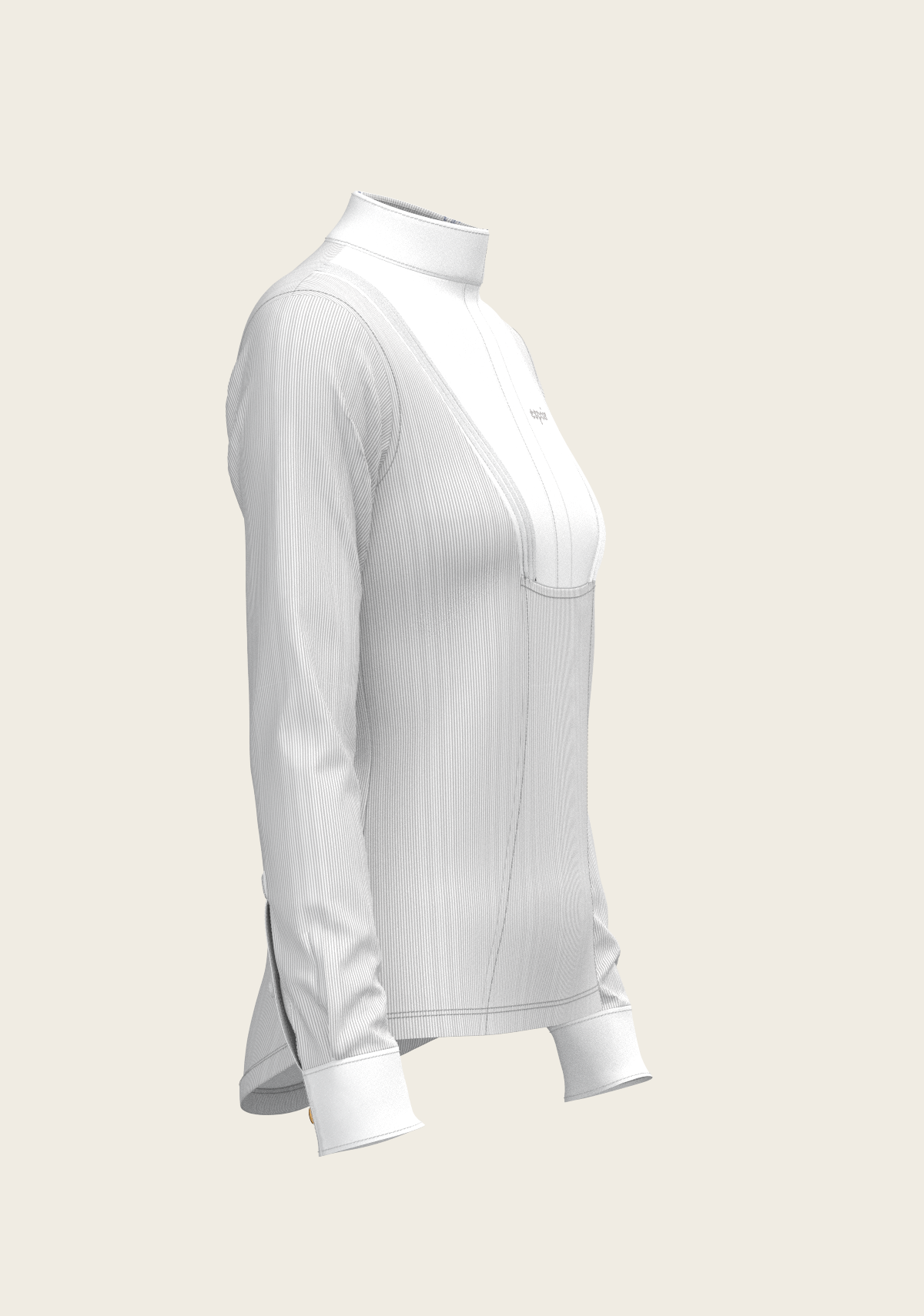 Stripes in Grey Short Pleated Long Sleeve Show Shirt