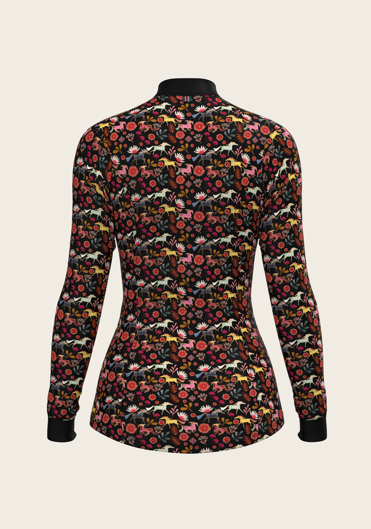 Bouquet on Black Quarter Zip Sun Shirt