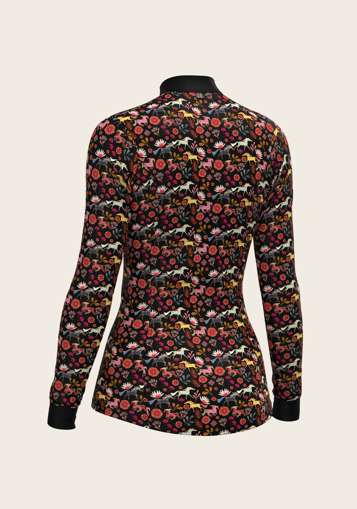 Bouquet on Black Quarter Zip Sun Shirt