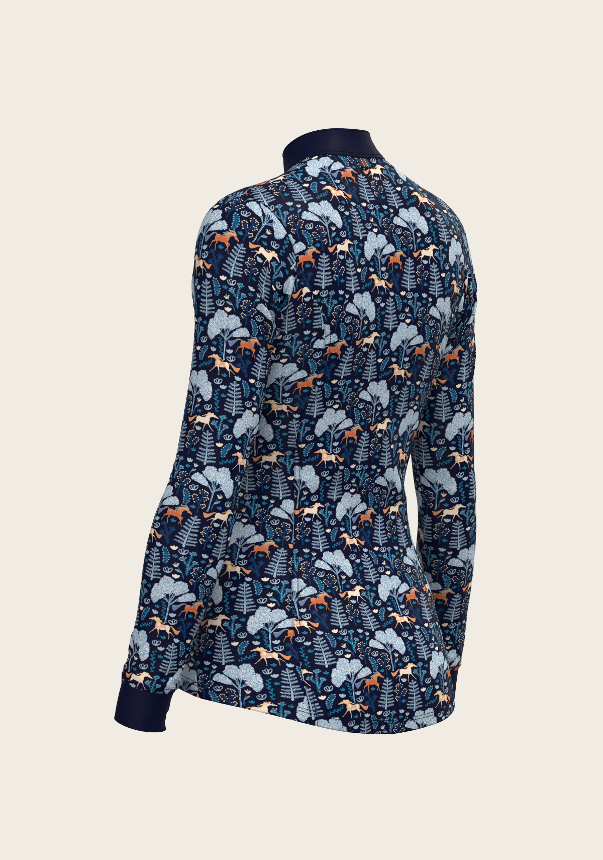Forest on Navy Quarter Zip Sun Shirt